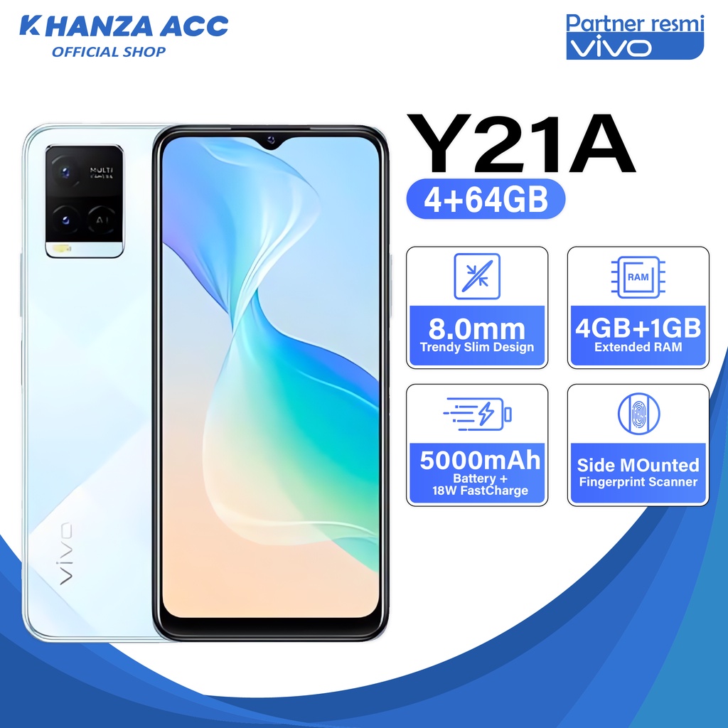 Handphone VIVO Y21A RAM 4GB+1GB Extended