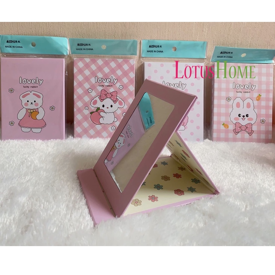 CERMIN KACA RIAS LIPAT PORTBALE ANEKA MOTIF &amp; UKURAN / CERMIN RIAS BUKU LIPAT KOREA / KACA ALBUM