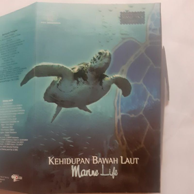 

Perangko kemasan Marine life stamp pack kehidupan bawah laut 4 prangko