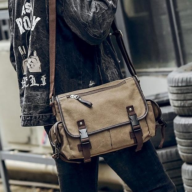 tas slempang sling bag kanvas canvas import pria wanita pinggang