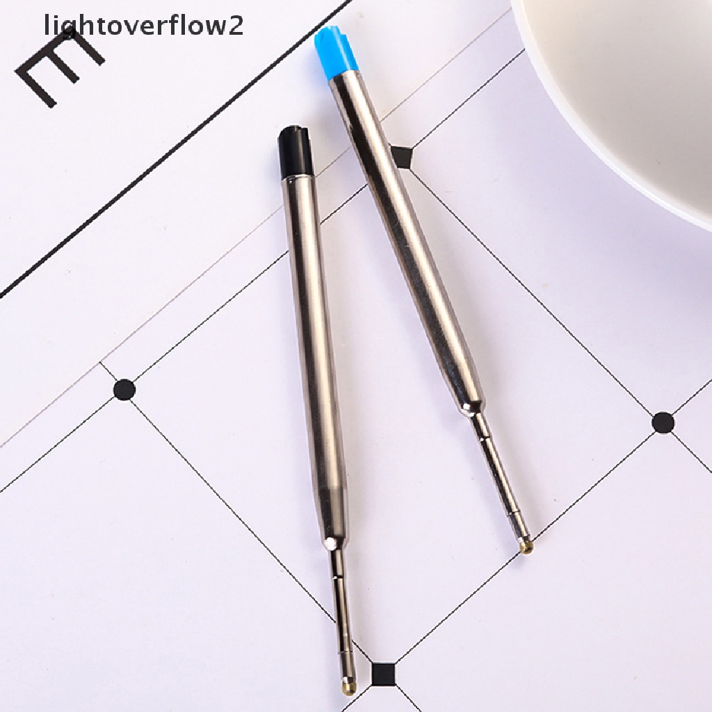(lightoverflow2) 10pcs / Set Bolpoin 0.5mm G2 Bahan Metal Warna Biru / Hitam Untuk Stationery Sekolah / Kantor