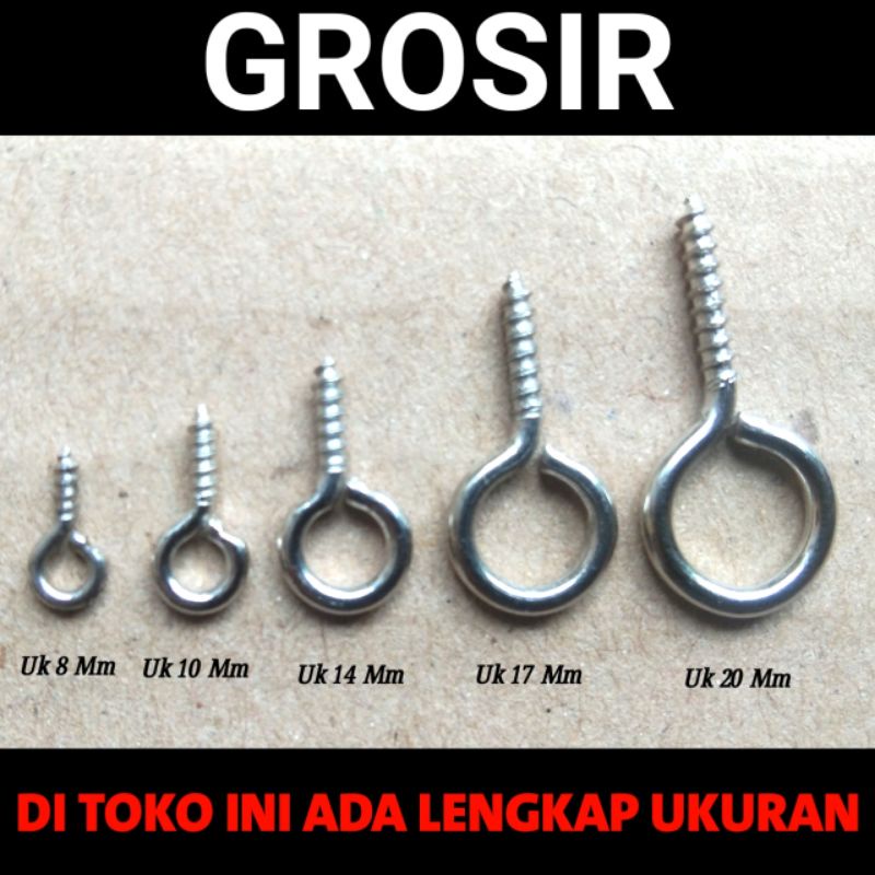 Paku ulir Sekrup Ring skrup ulir gantungan kunci 1 Pcs paku bahan Souvenir Ganci aksesoris