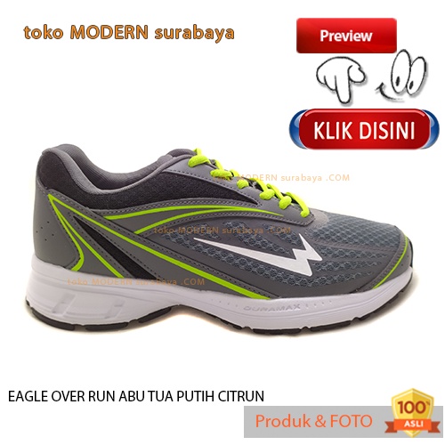 UKURAN JUMBO Sepatu pria olahraga running sneakers tali EAGLE OVER RUN