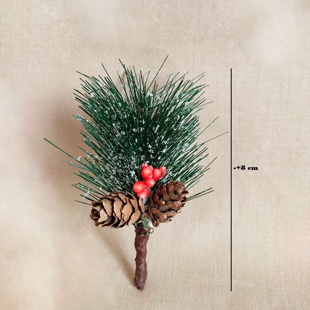 Christmas Ball Ball Pine Branch Natal  Ornamen Merry Christmas  Dekorasi Bunga Palsu Decoration Hisasan Natal Christmas Flower  Xmas