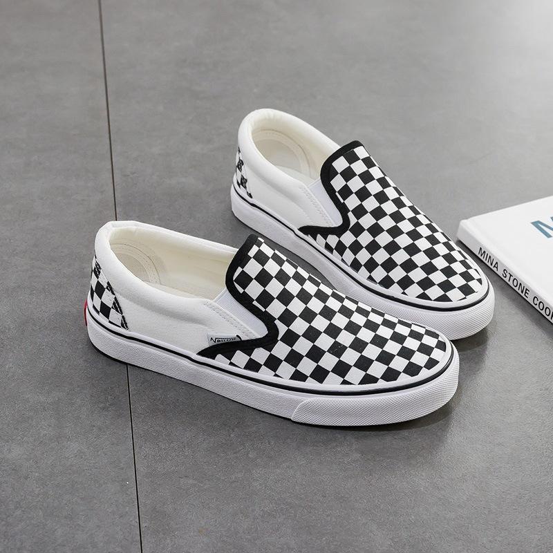 CaniKorea &quot;FREE BOX&quot; Kyomi Sepatu Sneakers Checkerboard Fashion Korea Motif Catur 9183