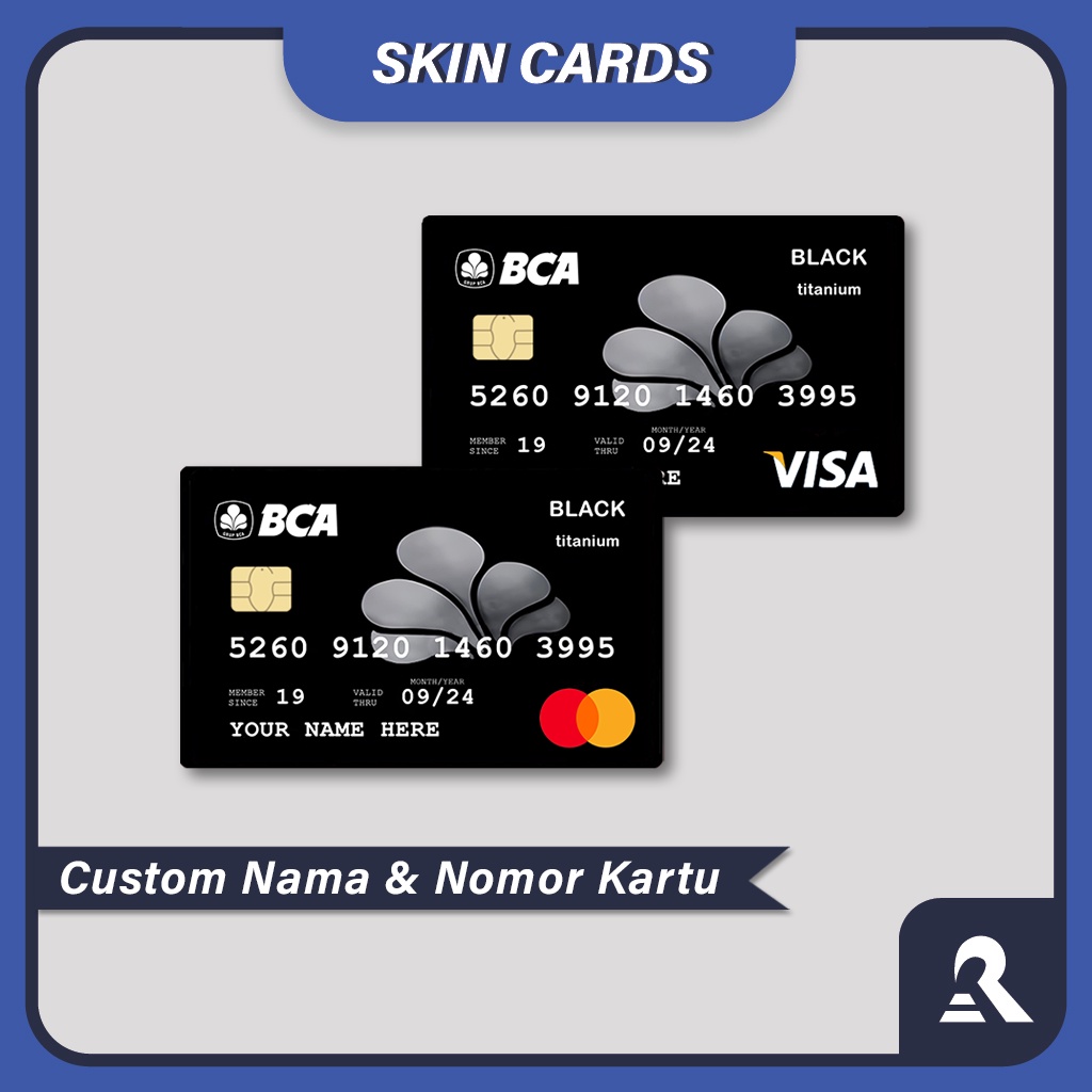 Black Card Version (Skin / Sticker Kartu ATM, Flazz, Debit/Kredit) Sticker ATM, Skin Card Atm Murah 