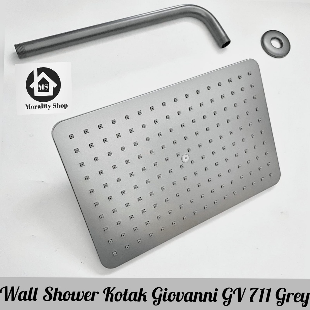 Wall Shower Tanam Tembok 30 cm Giovanni - Shower Pancuran Mandi Atas Rainfall GV711 Grey Abu Abu