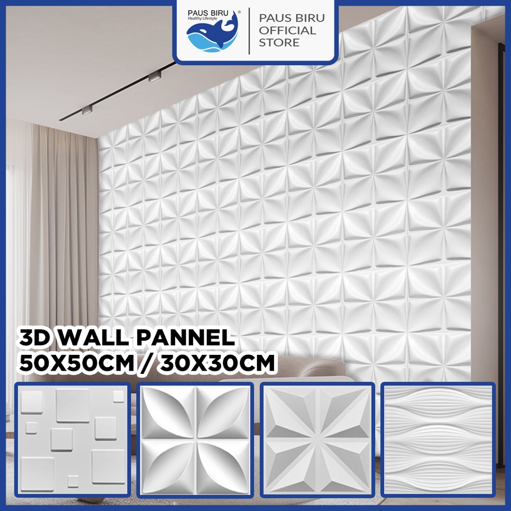 Paus Biru - WALL PANEL 3D PVC WALLPANEL WALLPAPER DINDING / WALL PANNEL 50X50CM dan 30x30CM