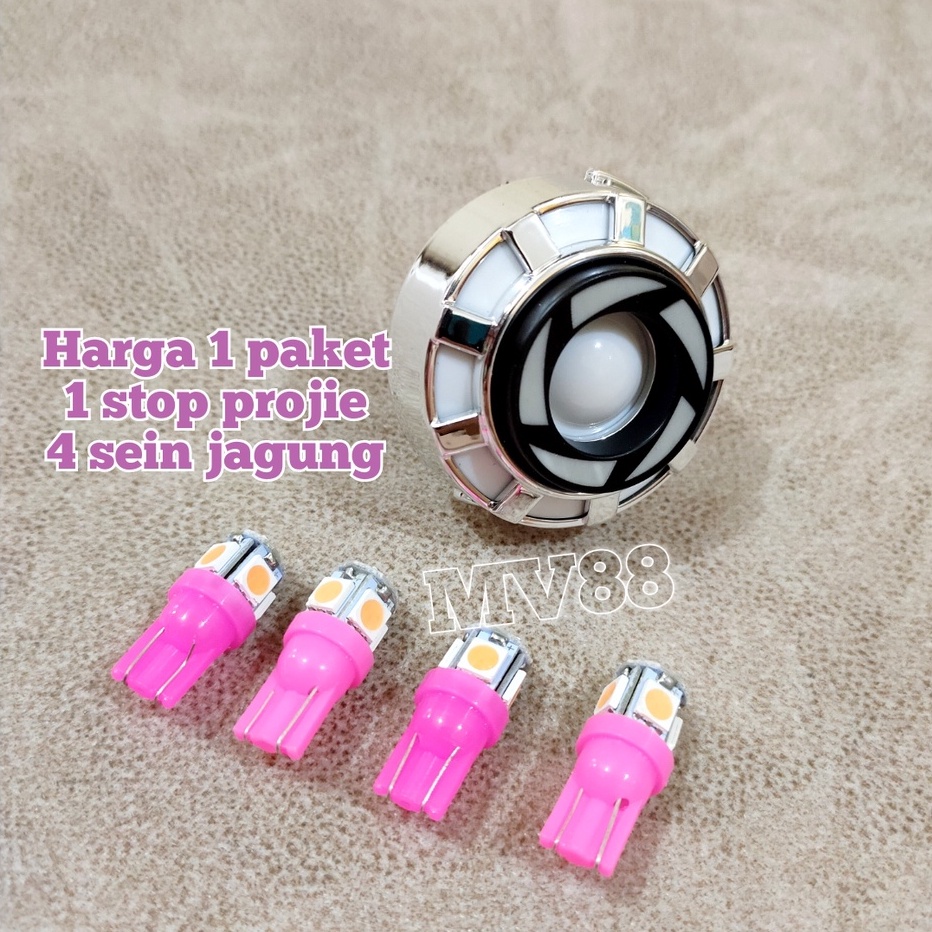 paket Lampu Stop Running Projie Plus Sen Jagung 2 PASANG/4pcs