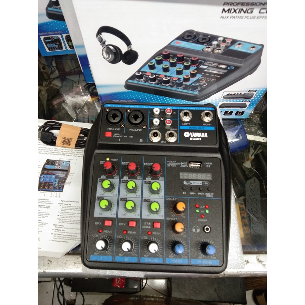 Mixer Yamaha 4 channel USB Bluetooth MG 4 CX mantap