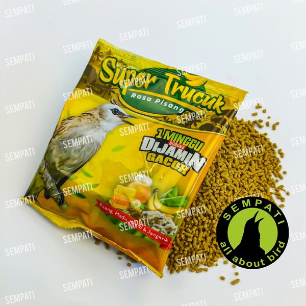 VOER TRUCUK SUPER TRUCUK SEMPATI VOER PUR RASA PISANG VOER PISANG PELLET PELET PAKAN MAKANAN BURUNG 