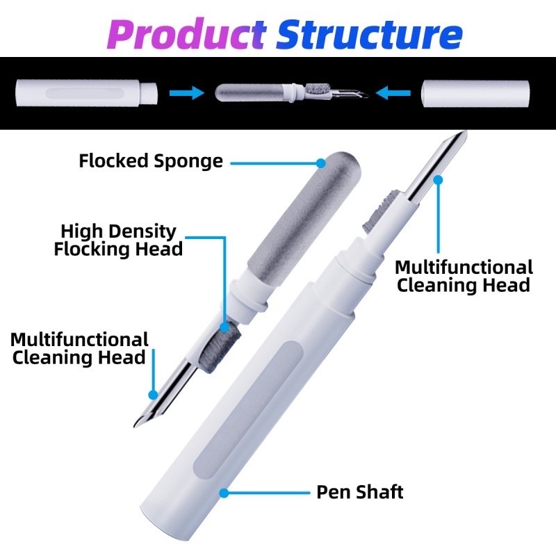 Sikat Pembersih debu Headset Pena Mini Portabel Digital Ear Plug cleaner