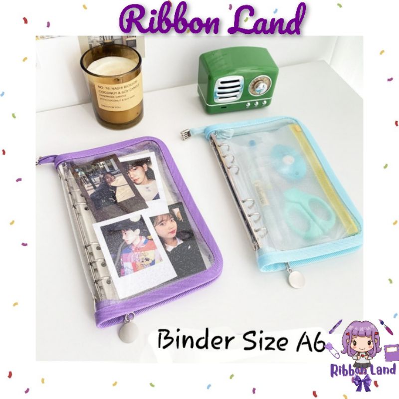 

A6 Binder Resleting Cover PVC Glitter Ring 6 Silver Seri Ayuri