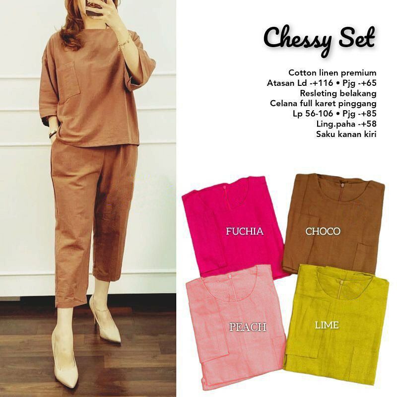 chessy setcel baju wanita kekinian stelan polos stelan catton polos stelan wanita kekinian bisa cod
