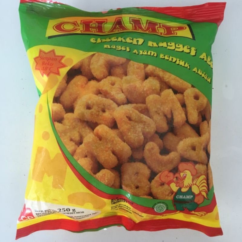 

nuget huruf ayam champ 250gr
