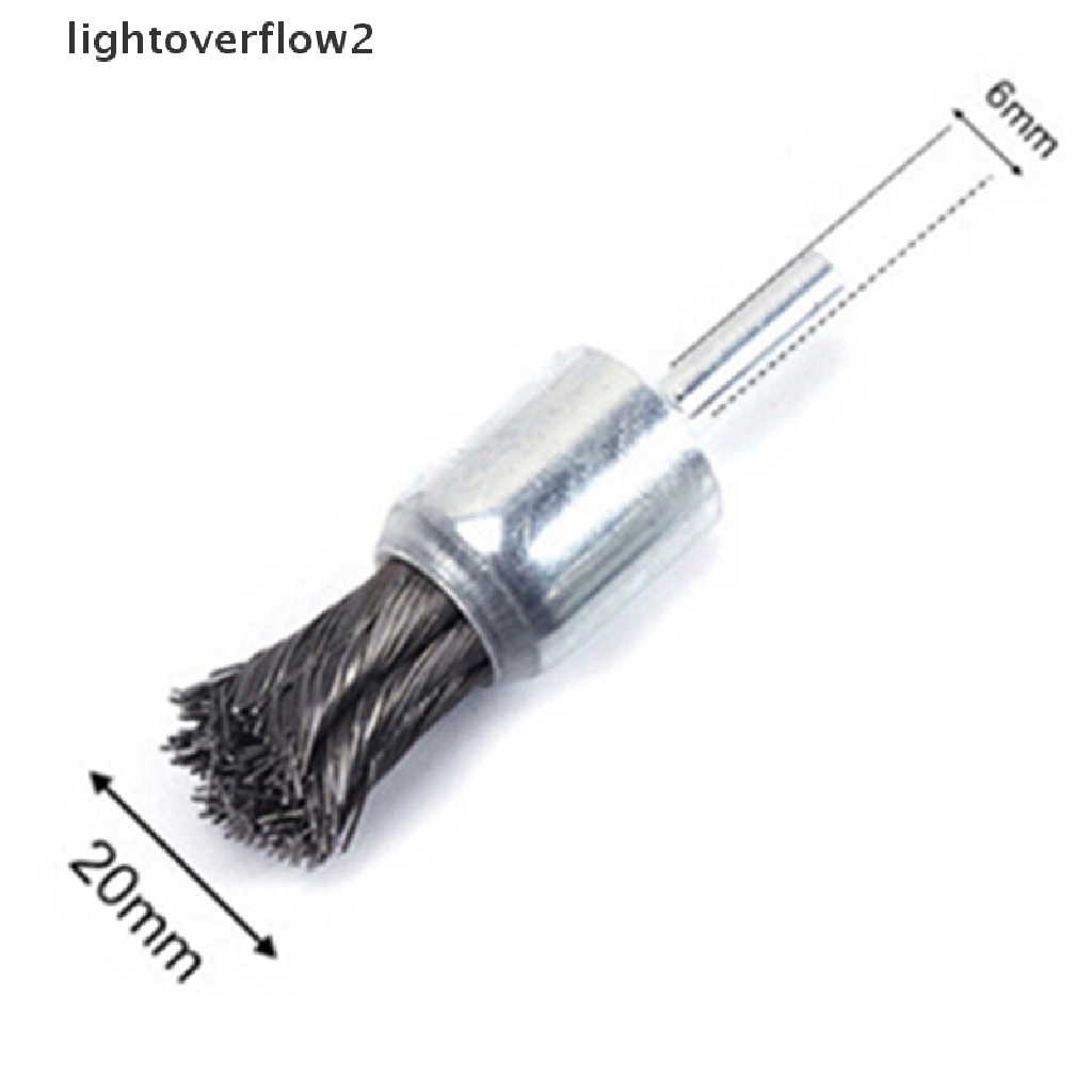 (lightoverflow2) Sikat Kawat stainless steel 20mm Dengan shank 1 / 4 &quot;Untuk Gerinda