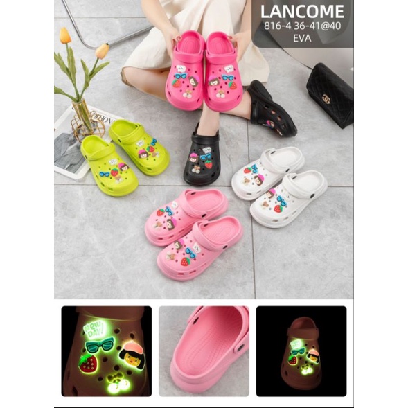Sandal Selop Fuji & Baim Wanita Jibbitz Chibi Korea Import 816