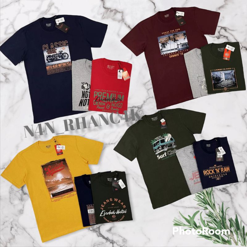 PROMO 100rb dapat 3pcs  Kaos Escobar/ Kaos pria Distro / Kaos Pria Dewasa / Kaos 3pcs 100 / Kaos Pri
