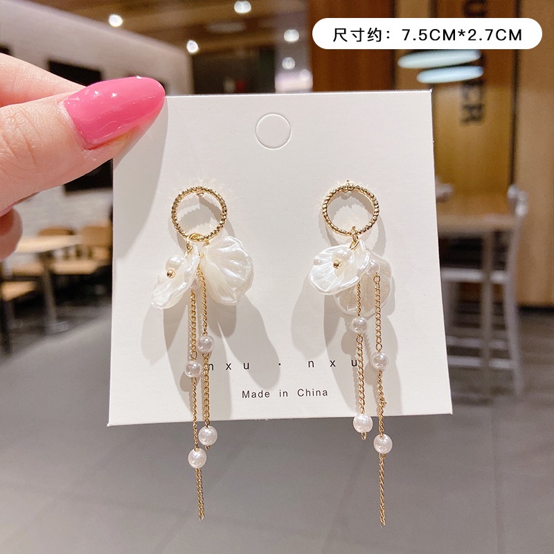 [1 Pasang] Anting Anting Tusuk Gaya Korea Elegan Lucu Unik Aksesoris Anting Wanita Perhiasan Telinga Pesta Sehari Hari Tindik Kait Bunga Pita Cantik Simple Korean Earrings