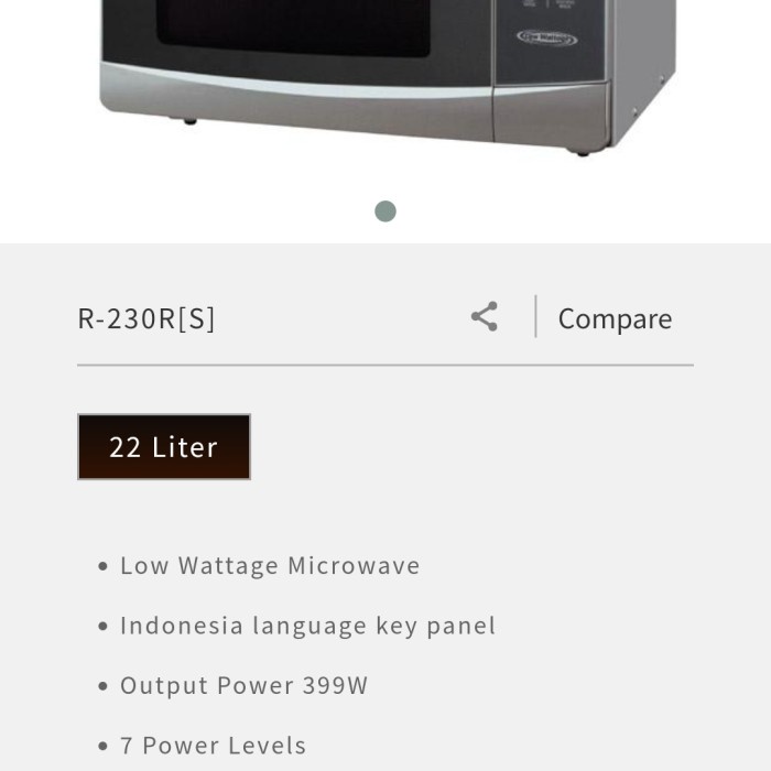Microwave Microwave Sharp R-230R/ Garansi Toko 6 Bln