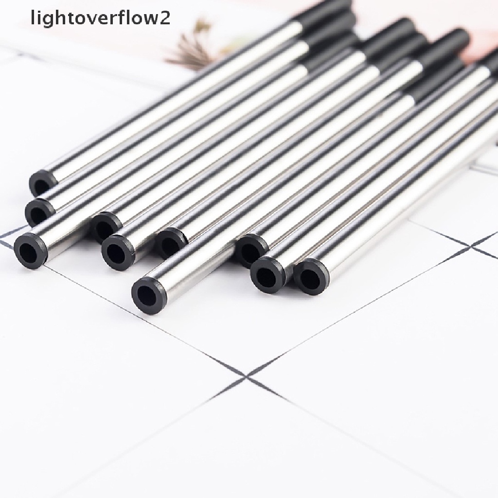 (lightoverflow2) 5pcs Refill Pulpen Gel 0.5mm Tinta Biru Bahan Metal