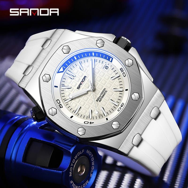 VIRAL SANDA 7032 Jam Tangan Pria Analog Chronograph Tali Silicone Luminous Display