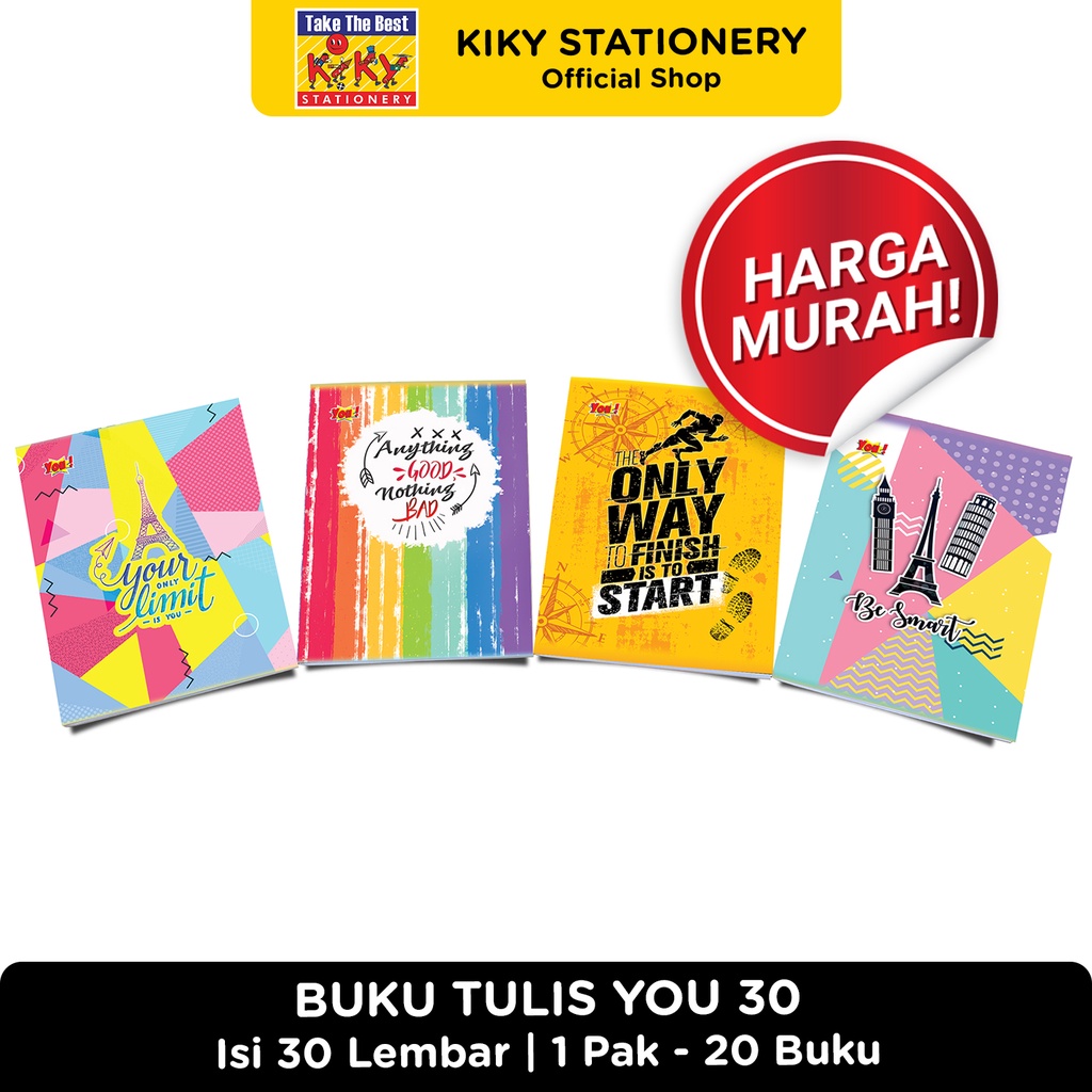 Jual BUKU MURAH!!! YOU Buku Tulis 30 Lembar - 20 Buku / Motif Random ...