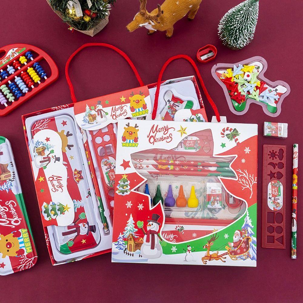 Preva 7PCS/Set Stationery Set Hadiah Natal Grosir Pengasah Pensil Sd Accessoried Sempoa Crayon Pensil Set