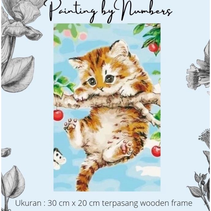 

DIY painting by number 30x20cm kerajinan tangan - KITTY CAT Non COD