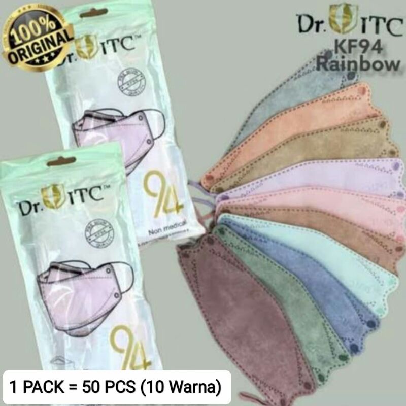 MASKER KF94 MIX WARNA ISI 50 PCS 4PLY EMBOS KUALITAS TERBAIK