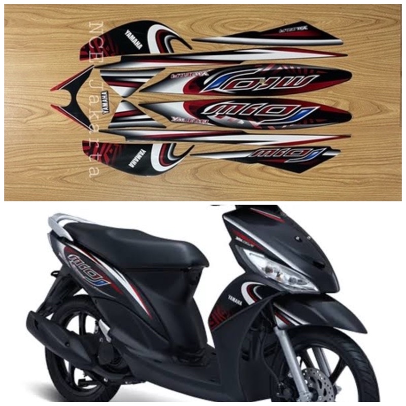 STIKER STRIPING MIO J SPORTY 2012-2013 HITAM