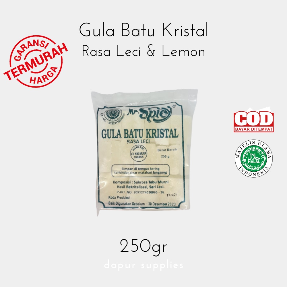 

Gula Batu Kristal rasa Lemon/Leci / Gula Tebu / Lemon/Lychee flavoured Rock Sugar – Mr Spicy 250g