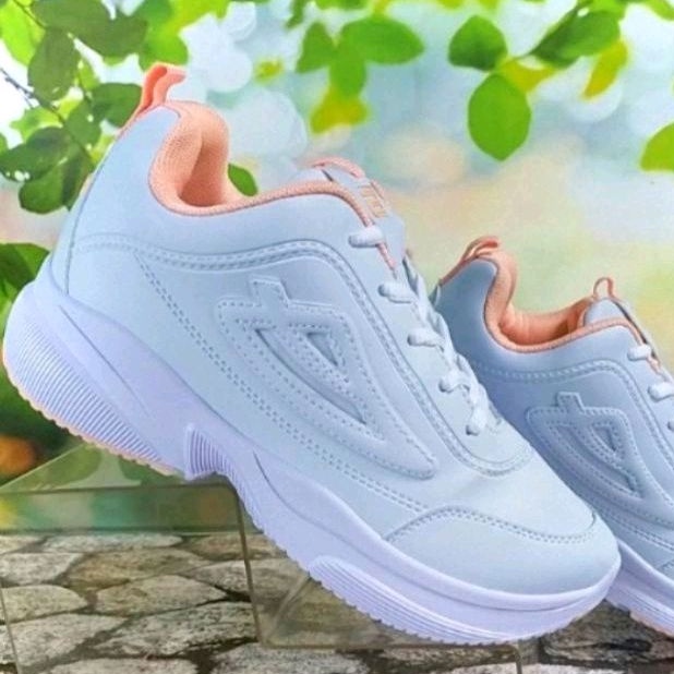 SEPATU SNEAKERS JESSLYN PUTIH PEACH WANITA PUTIH ANDO TREKKERS