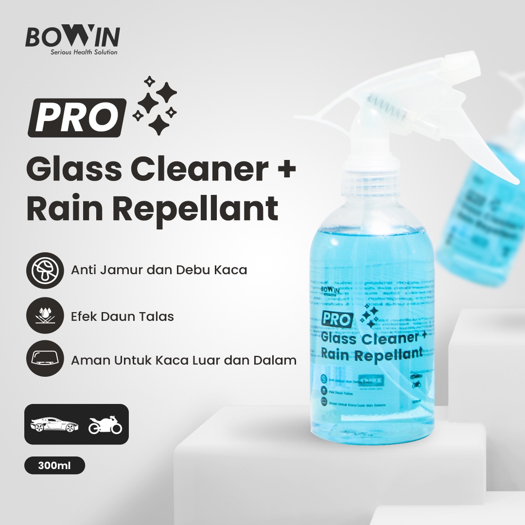 Bowin Glass Cleaner &amp; Rain Repellant (Pembersih Kaca, Obat Anti Jamur &amp; Air Hujan)