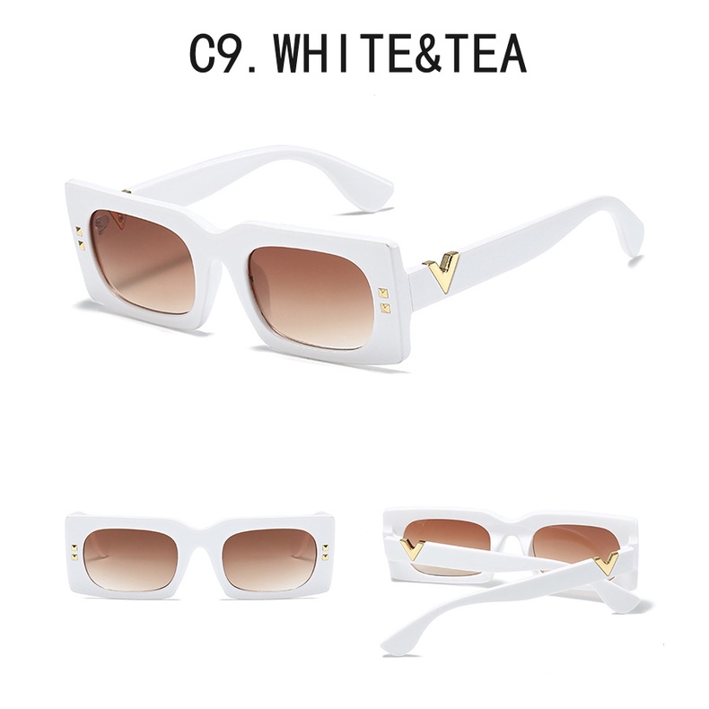 Vintage Sunglasses Rectangular Frames Hip Hop Glasses Trend Cool Glasses Women and Men