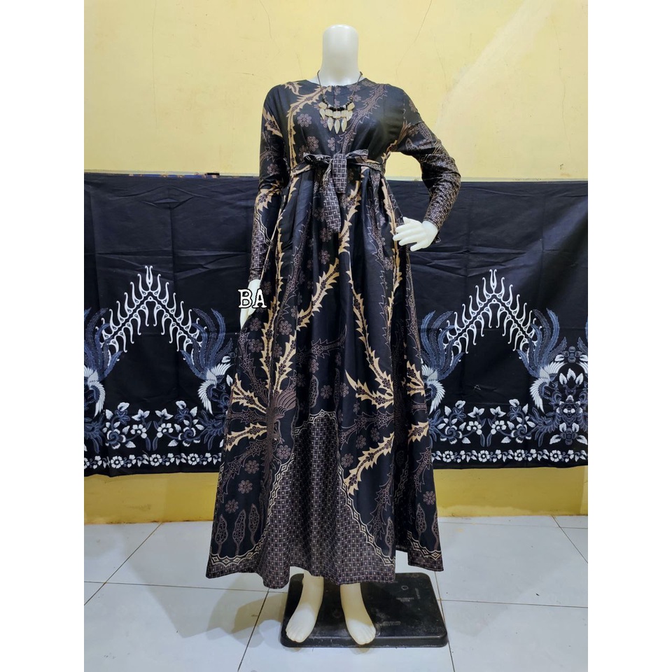 COD Gamis batik modern/Batik gamis kombinasi asli pekalongan/Gamis batik jumbo/Couple batik gamis wa