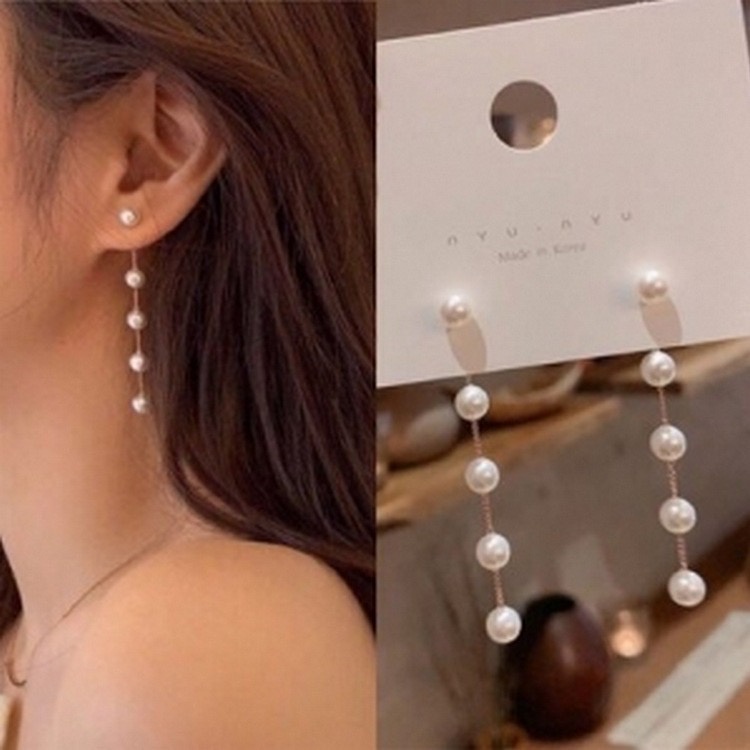 Anting mutiara panjang / anting mutiara renceng