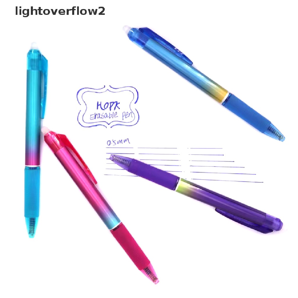 (lightoverflow2) Pulpen 0.5mm Tinta Biru / Hitam Bisa Dihapus Untuk Sekolah / Kantor