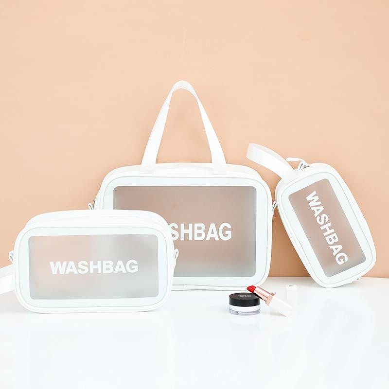 Tas Kosmetik Transparant WASHBAG Pouch Travel Make Up Bag Organizer Dompet Kosmetik Toiletry Waterproof Pouch Kosmetik