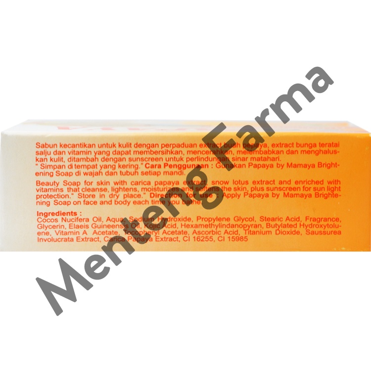 Sabun Papaya By Mamaya Brightening Soap 70 Gr Original BPOM