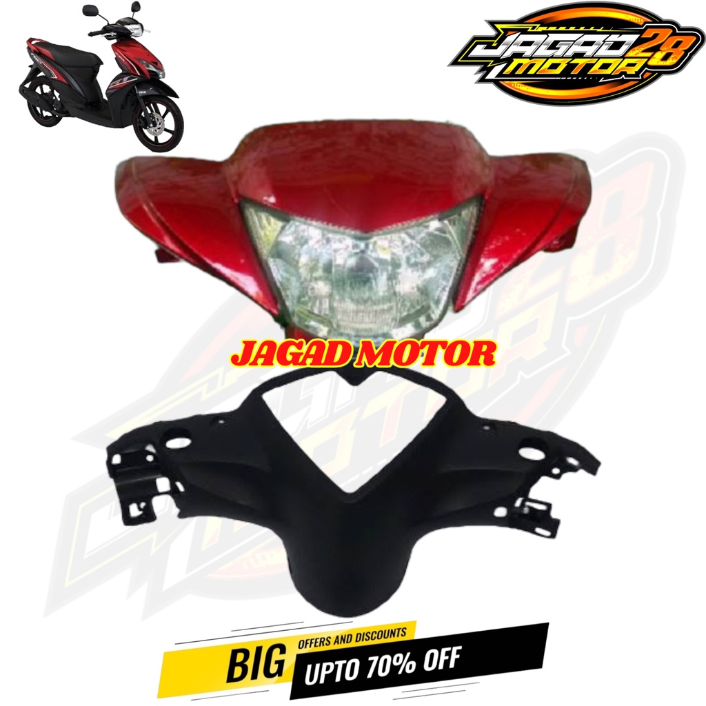 Batok Depan Belakang Plus Lampu Mio GT Merah / Batok Depan Belakang Mio GT Merah + Lampu / Batok Kepala Depan Belakang Plus Reflektor Lampu Depan Mio GT Merah / Batok Kepala Depan Belakang Mio GT Merah Set Reflektor Lampu Depan