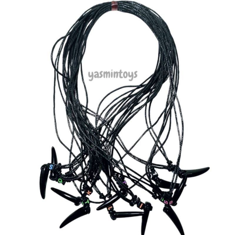 12pcs Kalung tali huruf / kalung tali hitam