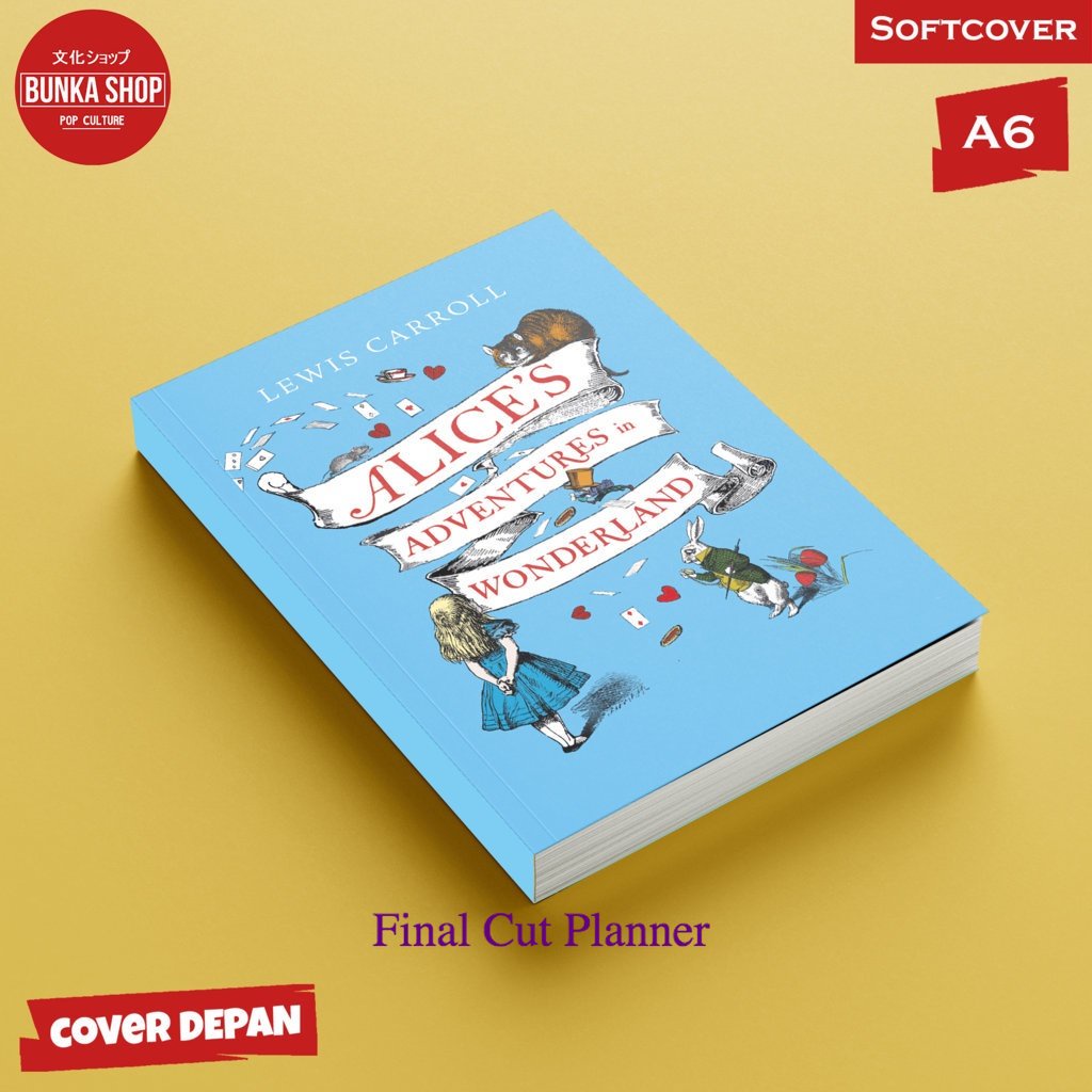 

Buku tulis polos/bergaris Alice in wonderland blue Softcover A6 Buku Tulis Catatan Notes Agenda Planner Jurnal