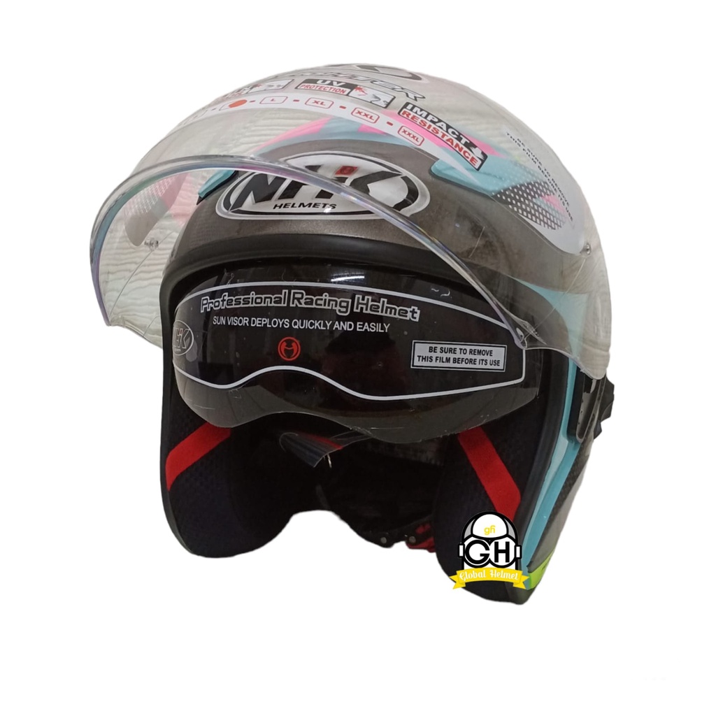 HELM NHK R1 ECTO NHK R-1 LIGHT TOSCA PINK DOUBLE VISOR ORIGINAL NHK