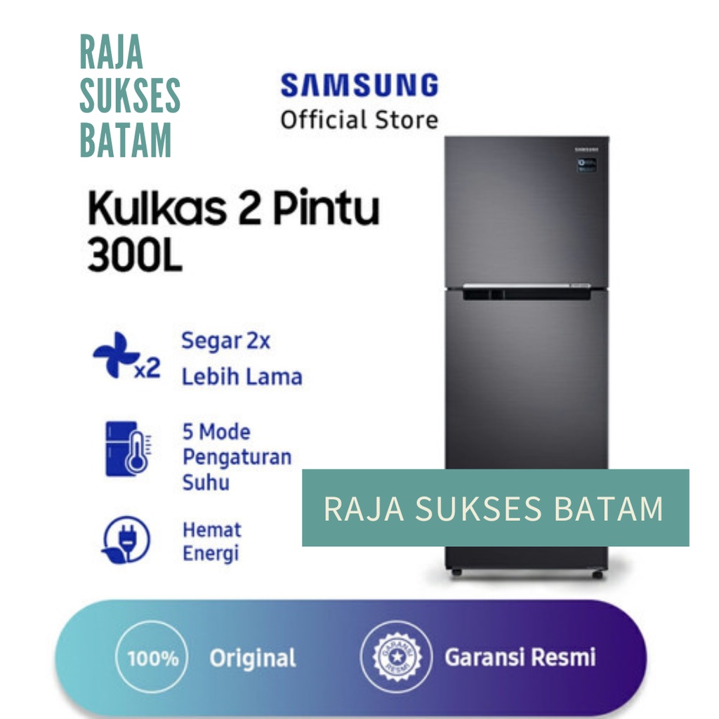 Samsung RT29K5032S8 Kulkas 2 Pintu Inverter 300L Cool Pack RT29K Silve batam