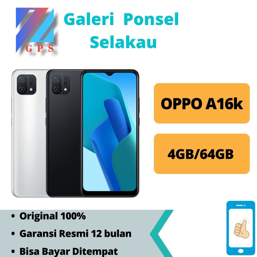 OPPO A16k 4GB/64GB Baru Garansi Resmi