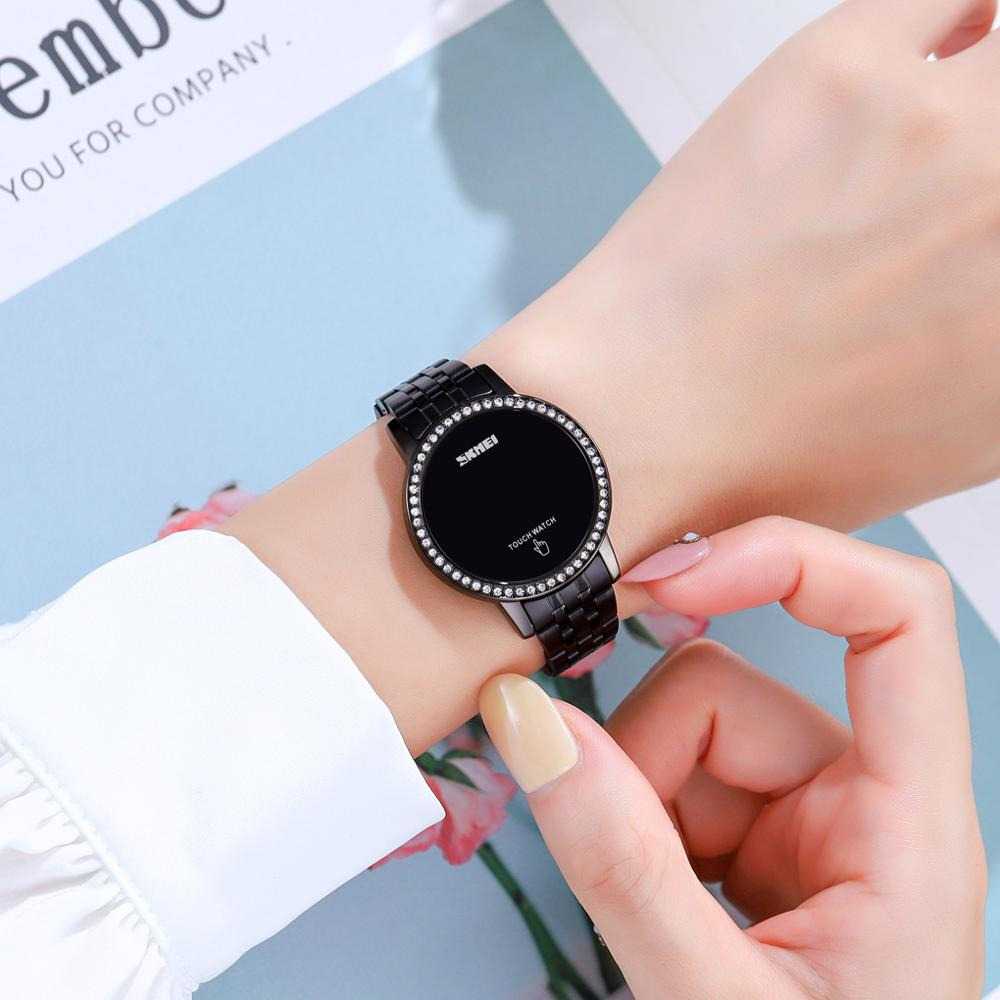 ARS - SKMEI Jam Tangan Digital Wanita Stainless Steel Strap - 1669