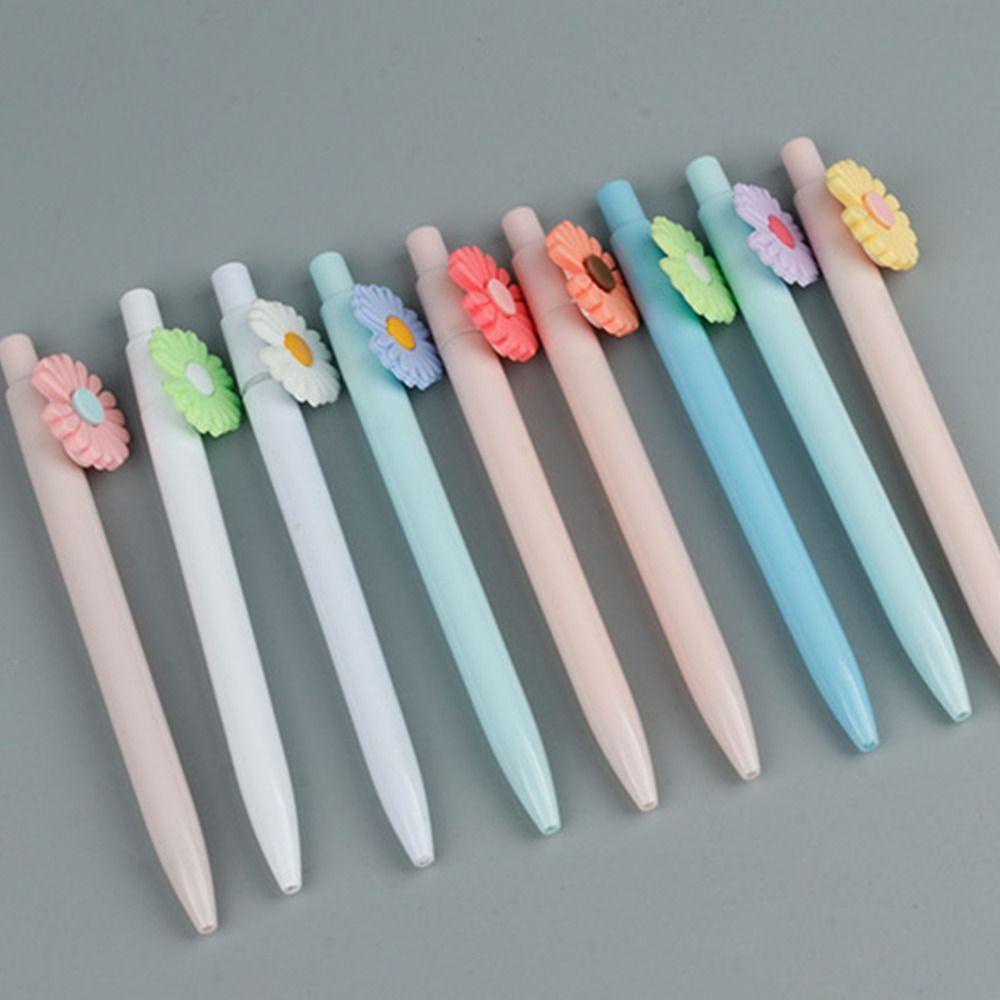 R-flower 6PCS/Set Gel Pens Mutil-styles Alat Tulis Press Type Signature Pen