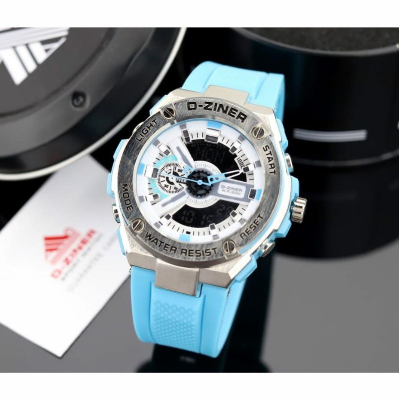 Jam Tangan Dziner Original Pria Terlaris Bahan Rubber Besi Fashion