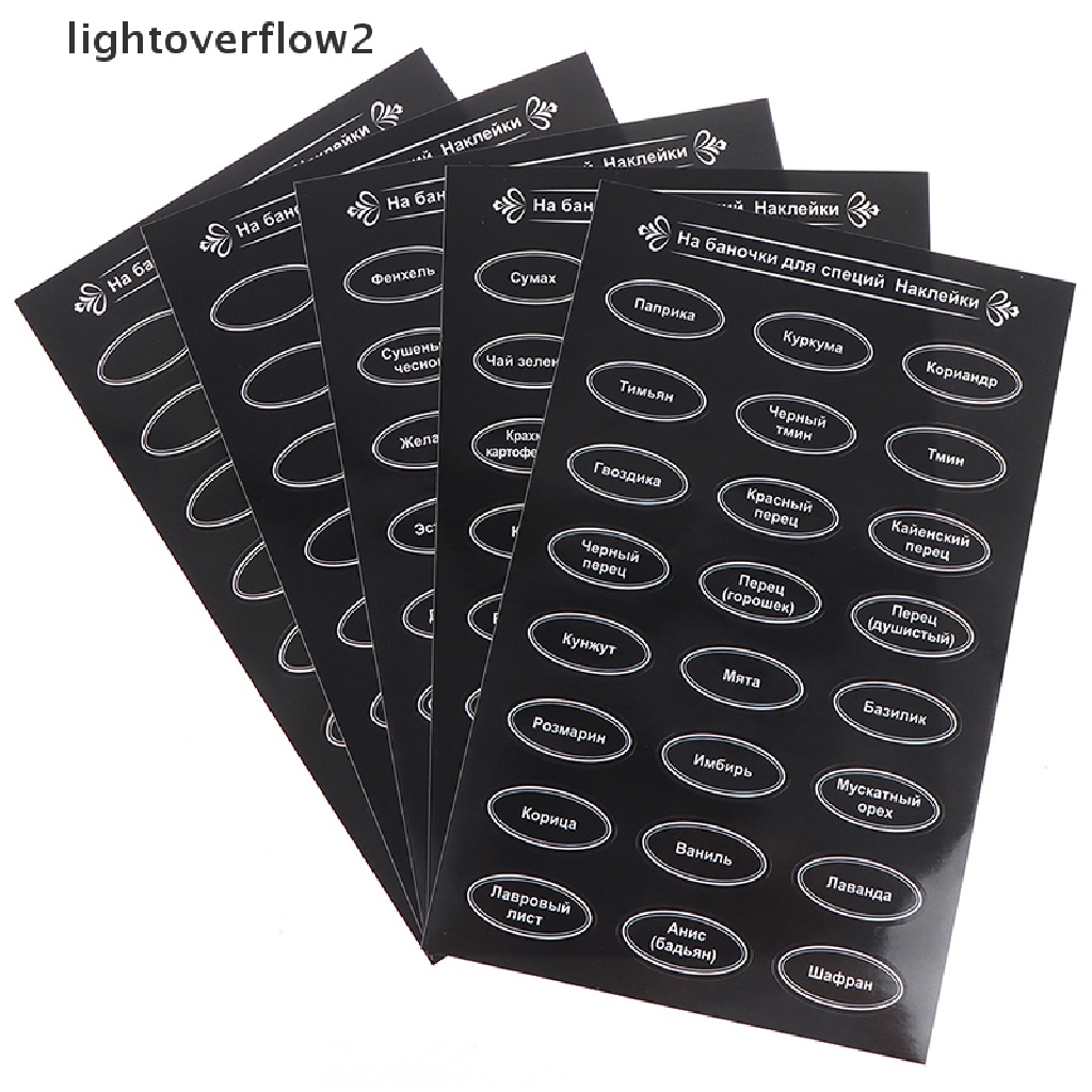 (lightoverflow2) 120pcs / Set Stiker Label Toples Bumbu / Herba Untuk Perlengkapan Dapur (ID)